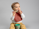 Bib - Baby size lurex terracotta gauze
