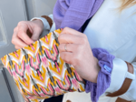 Coton clutch bag ikat ocre
