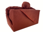 Furoshiki tall 73 x 73 lurex terracotta gauze