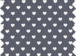 Cotton fabric ex2234 white hearts blue grey