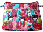 Mini Pleated clutch bag kokeshis
