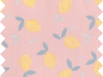 Coated fabric pink yellow citrus