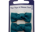 Small bows hair clips bleu vert
