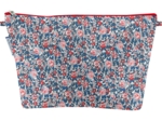 Cosmetic bag with flap flowered london