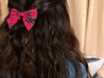 Bow tie hair slide féérie fuchsia