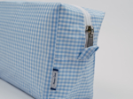Rectangular toiletry bag sky blue gingham