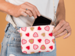 Tiny coton clutch bag petits coeurs