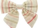 Bow tie hair slide silver pink striped