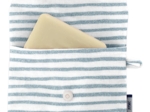 Soap Pouch striped blue gray glitter
