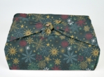 Furoshiki tall 73 x 73 ex2556 christmas star gold green blue