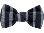 Small bow hair slide striped silver dark blue