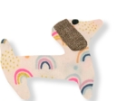 Basset hound hair clip rainbow