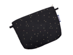 Tiny coton clutch bag gaze pois or noir