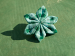 Star flower hairslide green mint gingham