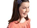 Star flower 4 hairslide navy gold star