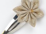 Star flower hairclip  glitter linen