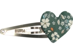 Heart hair-clips fleuri kaki