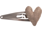 Heart hair-clips copper linen