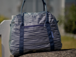 Bowling bag  striped  ivory navy