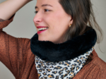 Adult Fur scarf snood leopard