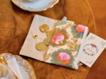 Mini coin purse pouch fleur de thé