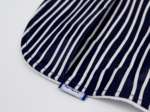 Coated fabric bib striped  ivory navy