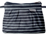 Mini Pleated clutch bag striped silver dark blue