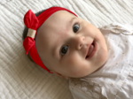 Jersey knit baby headband red