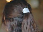  Oval Jewel Hair Tie pearly white