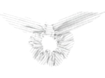 Bunny ear Scrunchie white lurex gauze