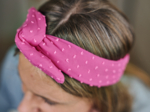 Wire headband retro plumetis rose fuchsia