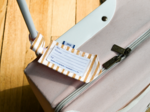 Luggage Tag rayé or blanc