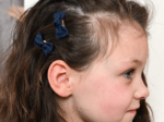 Small bows hair clips navy blue