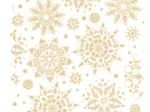Cotton fabric ex2449 ecru gold christmas snowflake