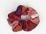 Small scrunchie ruby lurex tartan