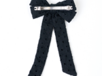 Medium ribbon hair clip broderie anglaise noire