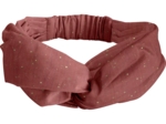 Crossed headband gaze pois or rouille