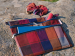 Aloïs flat pouch ruby lurex tartan
