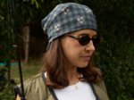 Pom pom scarf tartan fleuri