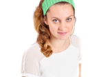 Stretch jersey headband  rayé fluo vert