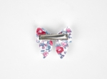Mini bow tie clip rose grenadine