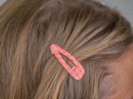 Fabric hair clip neon orange gingham
