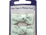 Small bows hair clips gaze vert d'eau