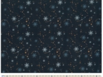 1 m fabric coupon flakes and copper dots navy
