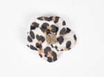 Flower petal hair slide small  leopard