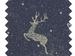 Cotton fabric ex2555 christmas starry reindeer gold navy