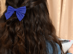Bow tie hair slide navy blue