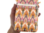 Quilted phone pocket ikat ocre
