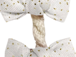 Small bows hair clips white sequined