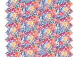 Cotton fabric orange and blue flowers